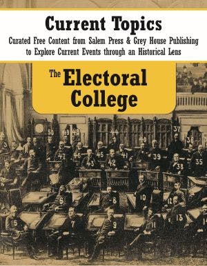 Cover for a publication titled "The Electoral College," featuring a historic photo of a legislative gathering.