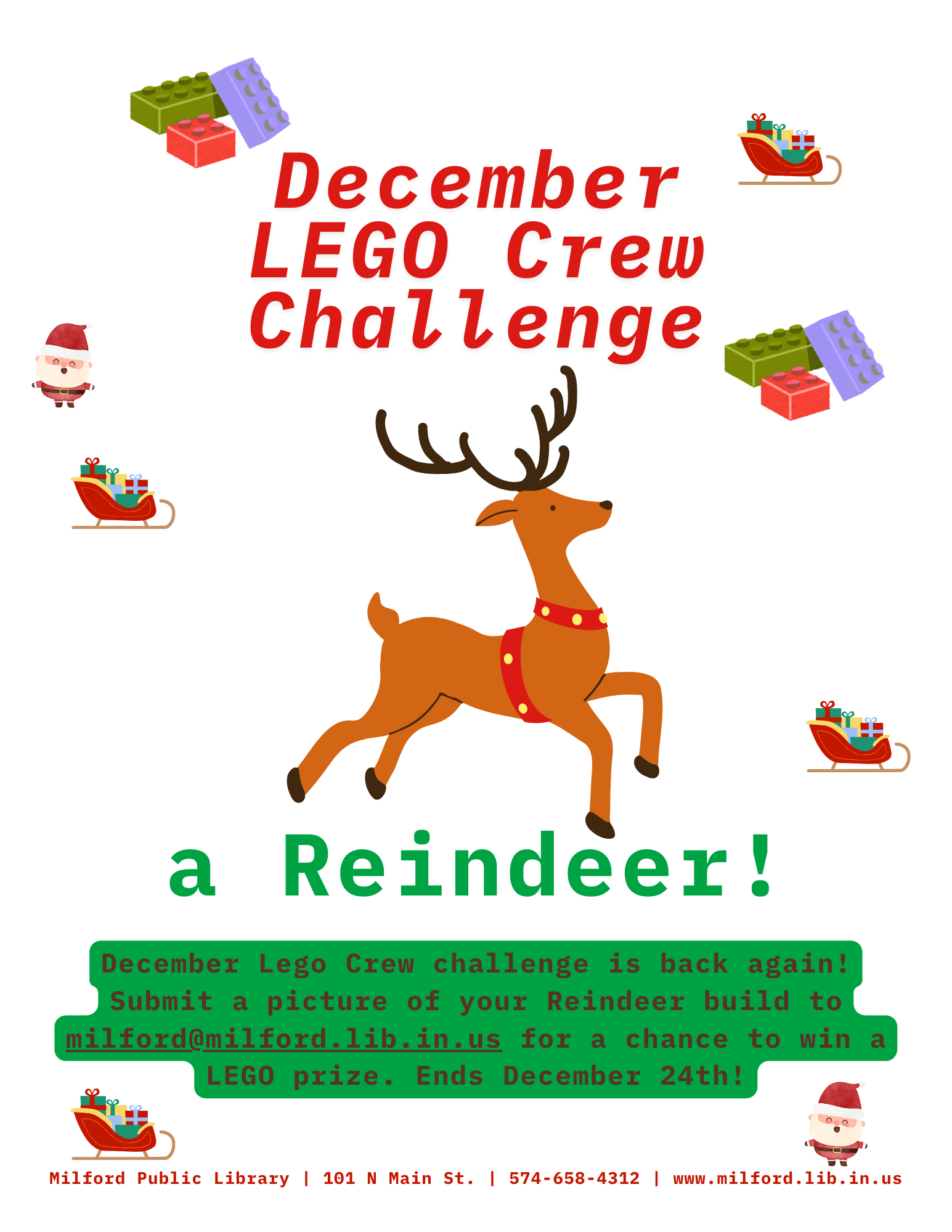 Join the December LEGO Crew Challenge! Build a reindeer and submit your photo for a chance to win a LEGO prize by December 24th!