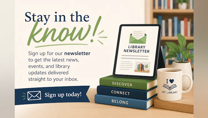 Join the library newsletter for news, events, and updates. Sign up today to stay informed!