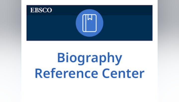 EBSCO Biography Reference Center logo with a book icon.