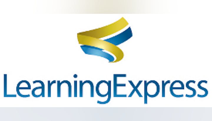 Logo with stylized ribbon above text "LearningExpress."
