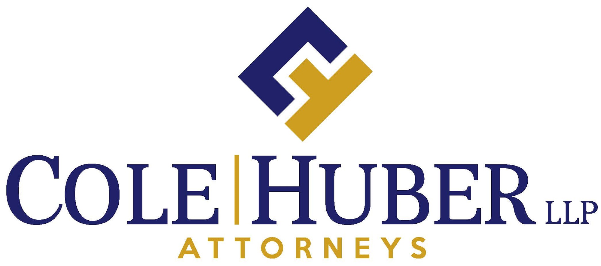 The image features a logo for "Cole Huber LLP Attorneys," with a geometric design in blue and yellow.