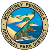 Logo of Monterey Peninsula Regional Park District with a coastal landscape illustration.