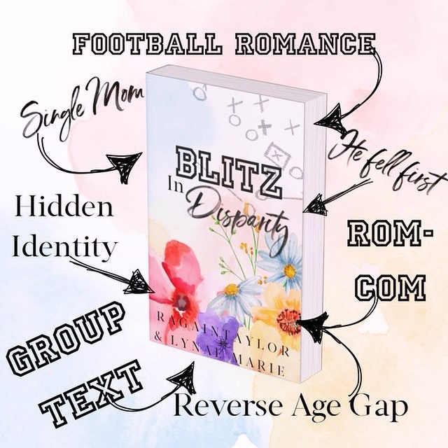 Promotional image for a football romance book, highlighting themes such as "Single Mom," "Hidden Identity," and "Reverse Age Gap."