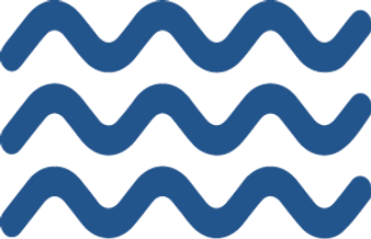 Abstract blue wavy lines on a white background.