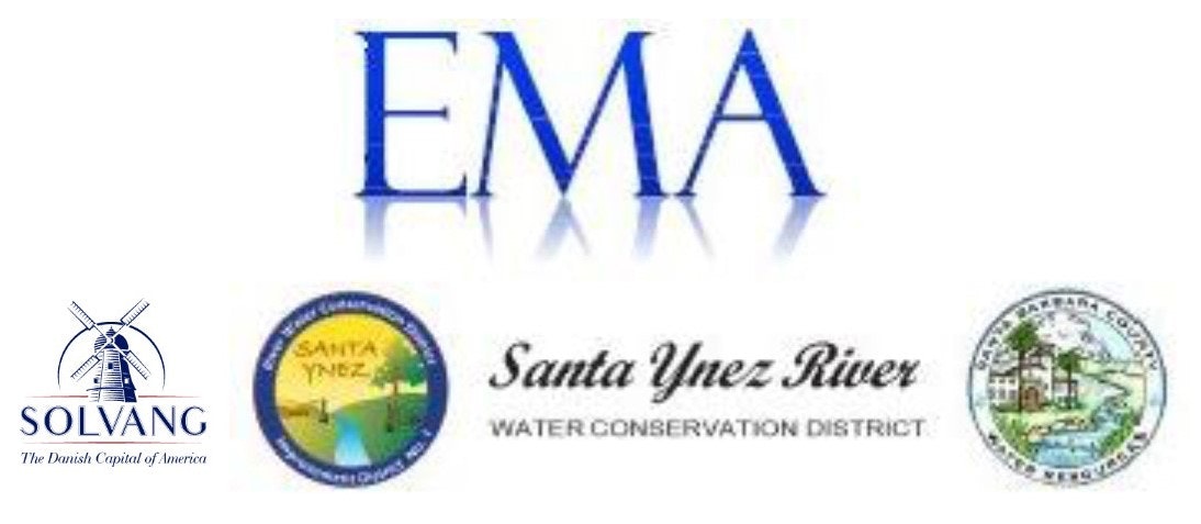 The image contains logos for 'Solvang', 'EMA', and 'Santa Ynez River Water Conservation District'.