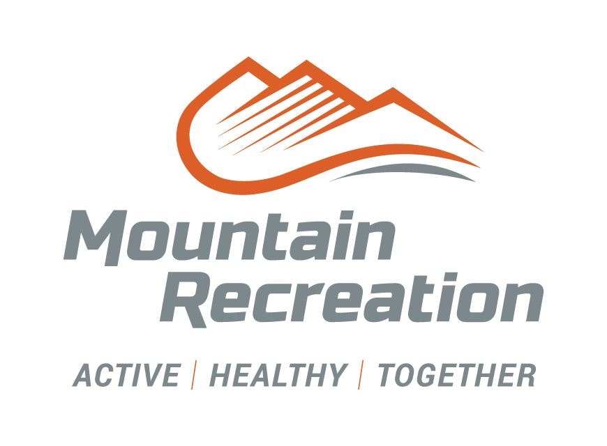 Mountain Recreation logo with a stylized mountain and the slogan "Active | Healthy | Together".