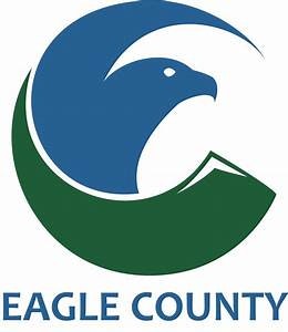 Stylized blue eagle and green mountain logo with the text "Eagle County" below.