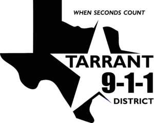 Dark image with barely visible text "TARRANT 9-1-1 DISTRICT" and a star.