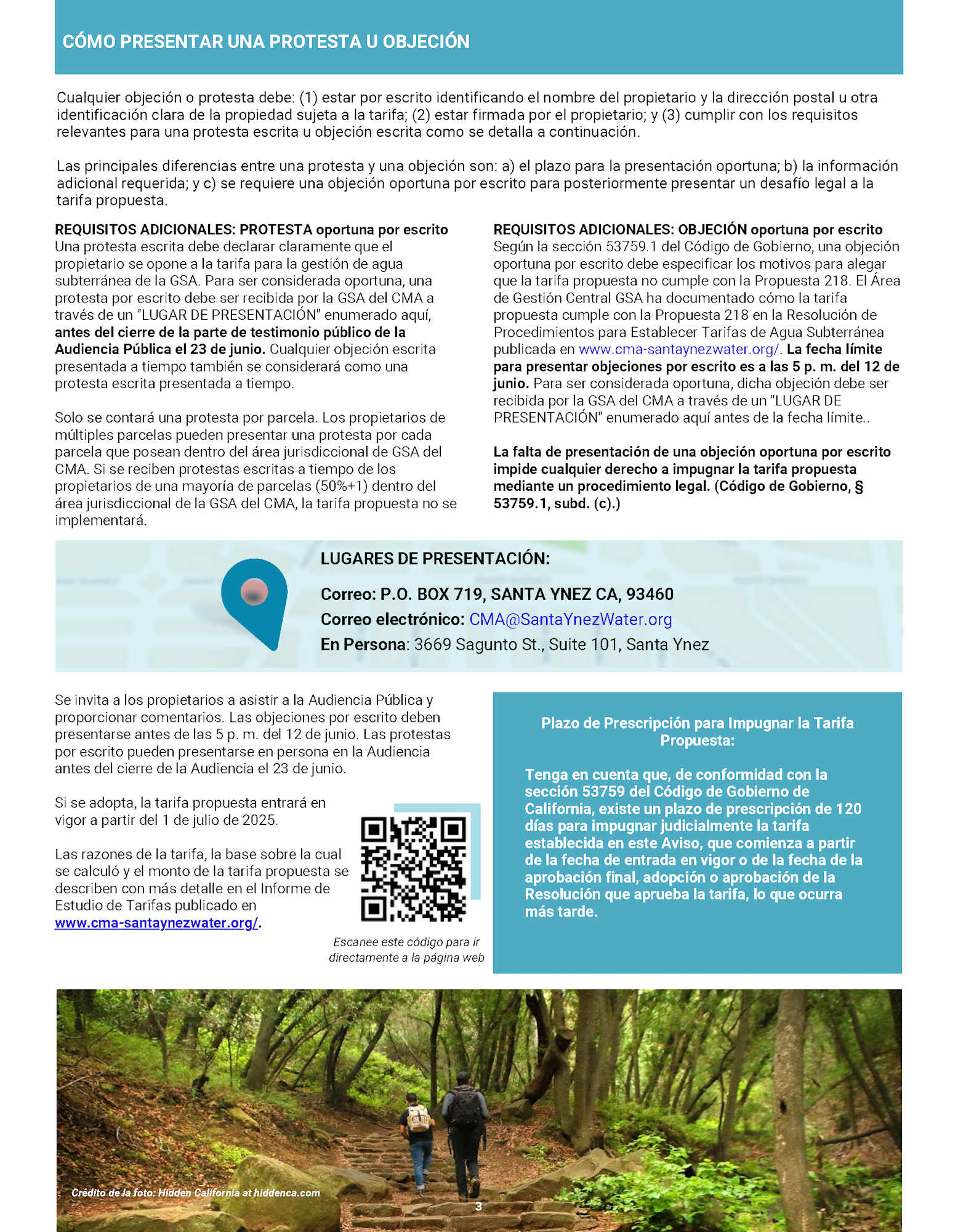 Guide on submitting protests/objections for a proposed water rate; includes requirements, deadlines, and contact information.