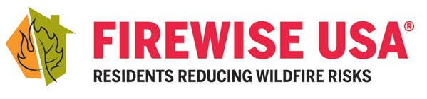 The image features the "Firewise USA" logo, promoting community efforts to reduce wildfire risks.