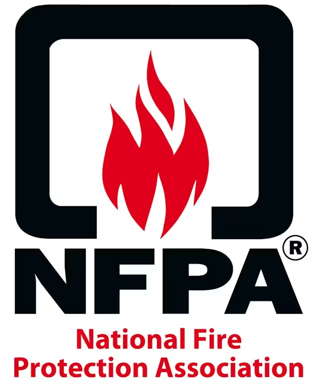 NFPA logo with a flame icon and text "National Fire Protection Association."