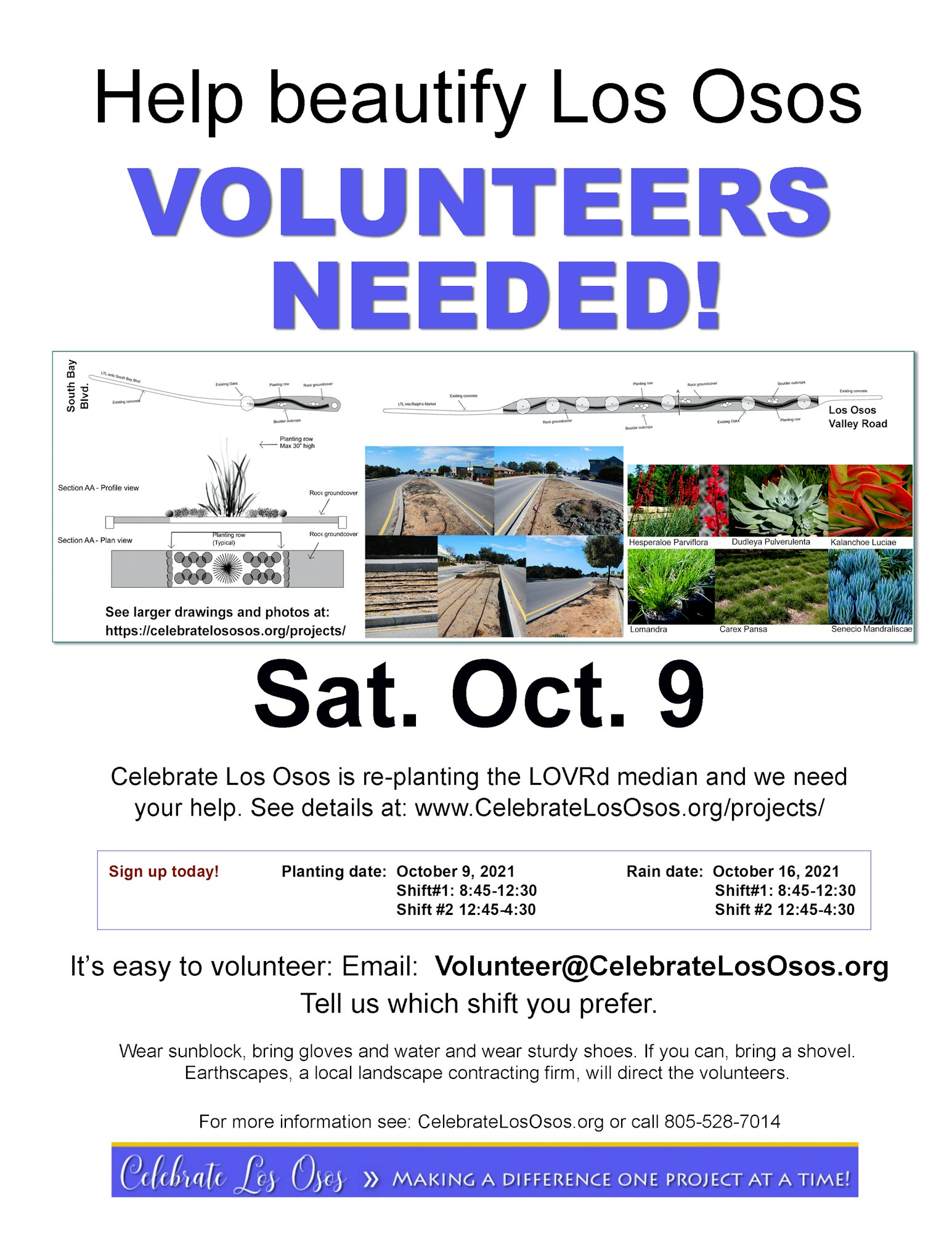 May contain: flyer; celebratelososos.com, Volunteers needed to add flowers to Los Osos Median