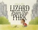 A child and a lizard in a park with city buildings in the background, titled "Lizard from the Park."