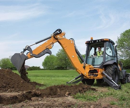 Backhoe digging