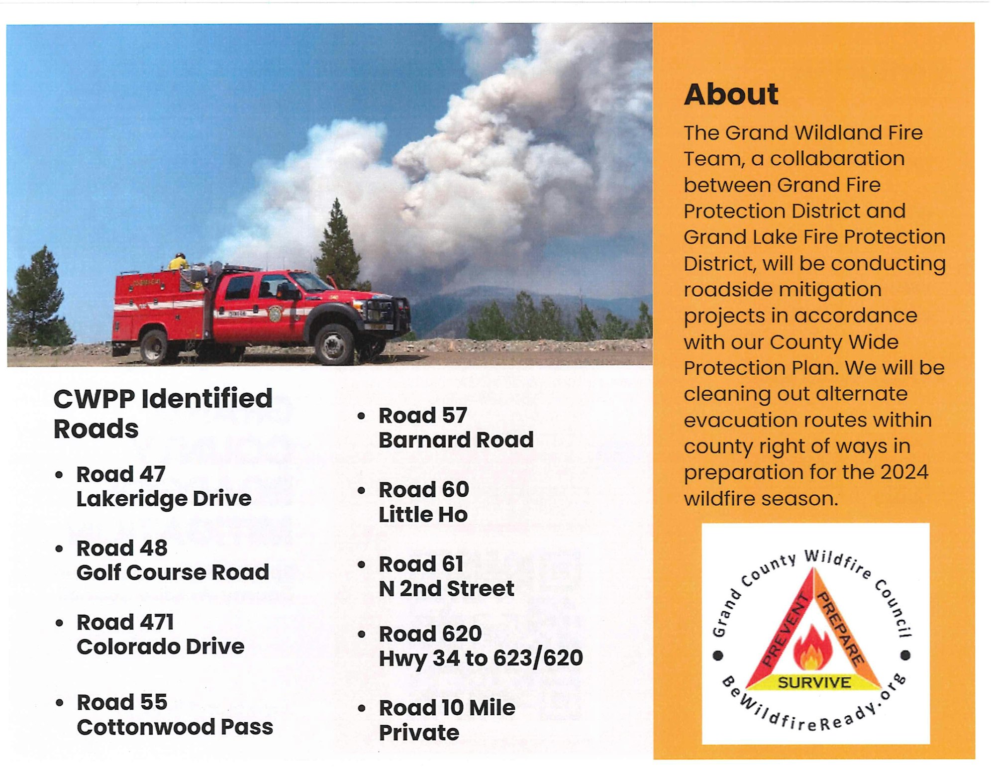 Flyer containing information about mitigation project