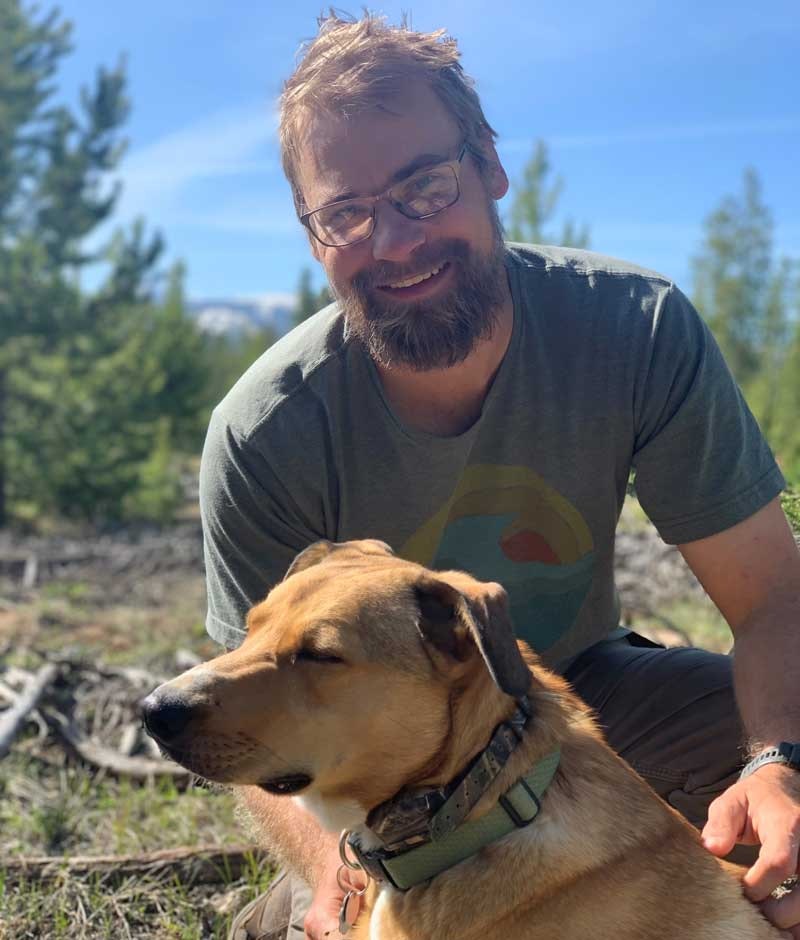 man with his dog