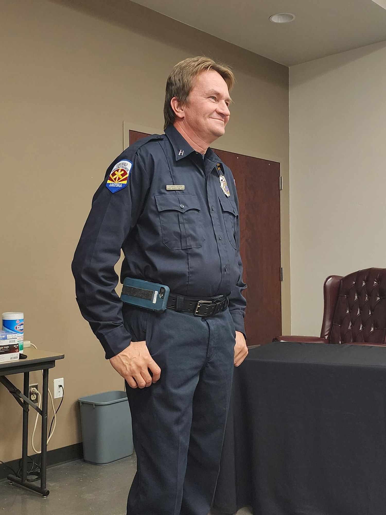 May contain: person, police, officer, police officer, adult, male, and man