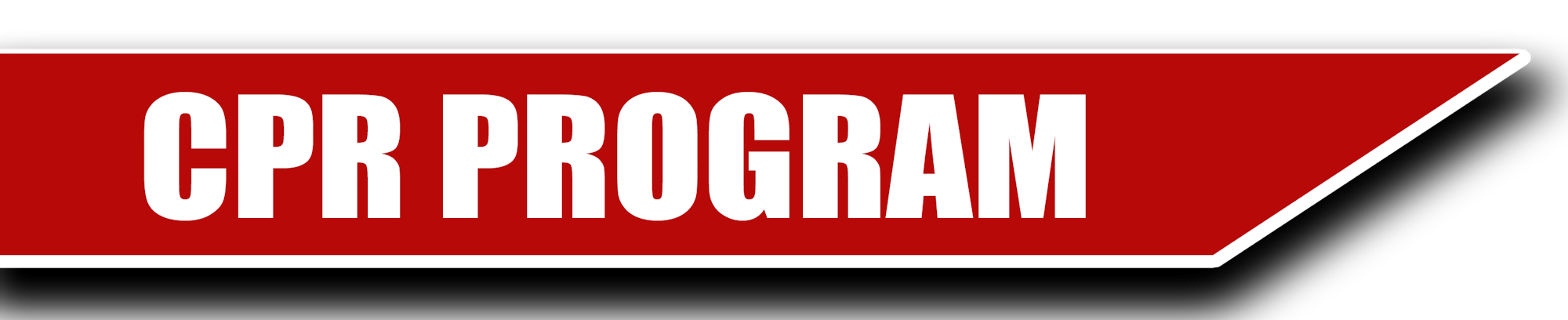 A red banner with the text "CPR PROGRAM" in bold white letters.