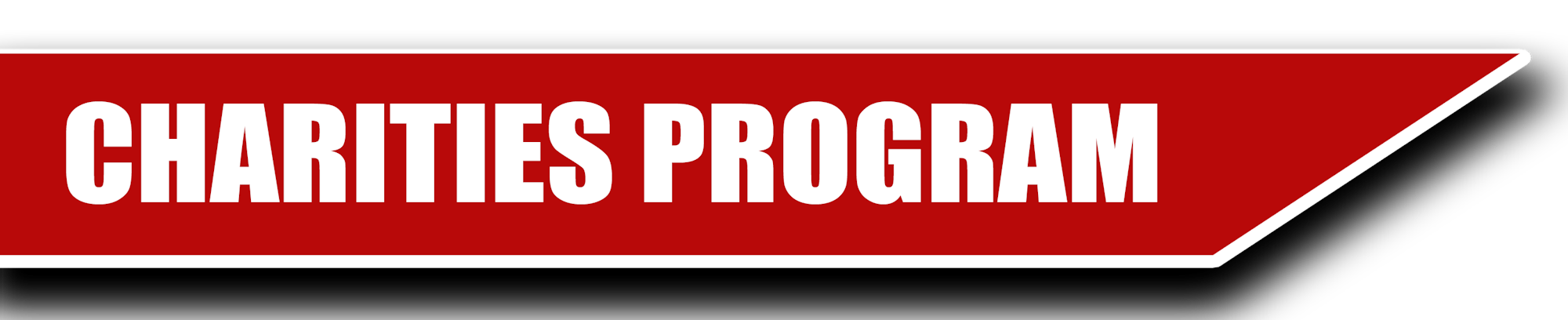 A red and white banner with the text "CHARITIES PROGRAM".