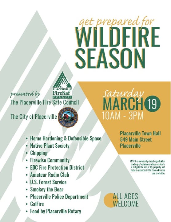 Placerville Wildfire Awareness Event Flyer