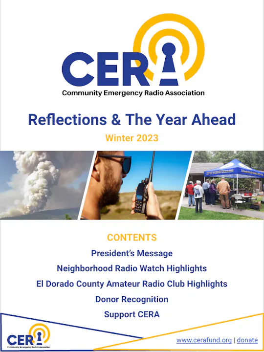 Community Emergency Radio Association - Reflections & The Year Ahead - Winter 2023 Edition