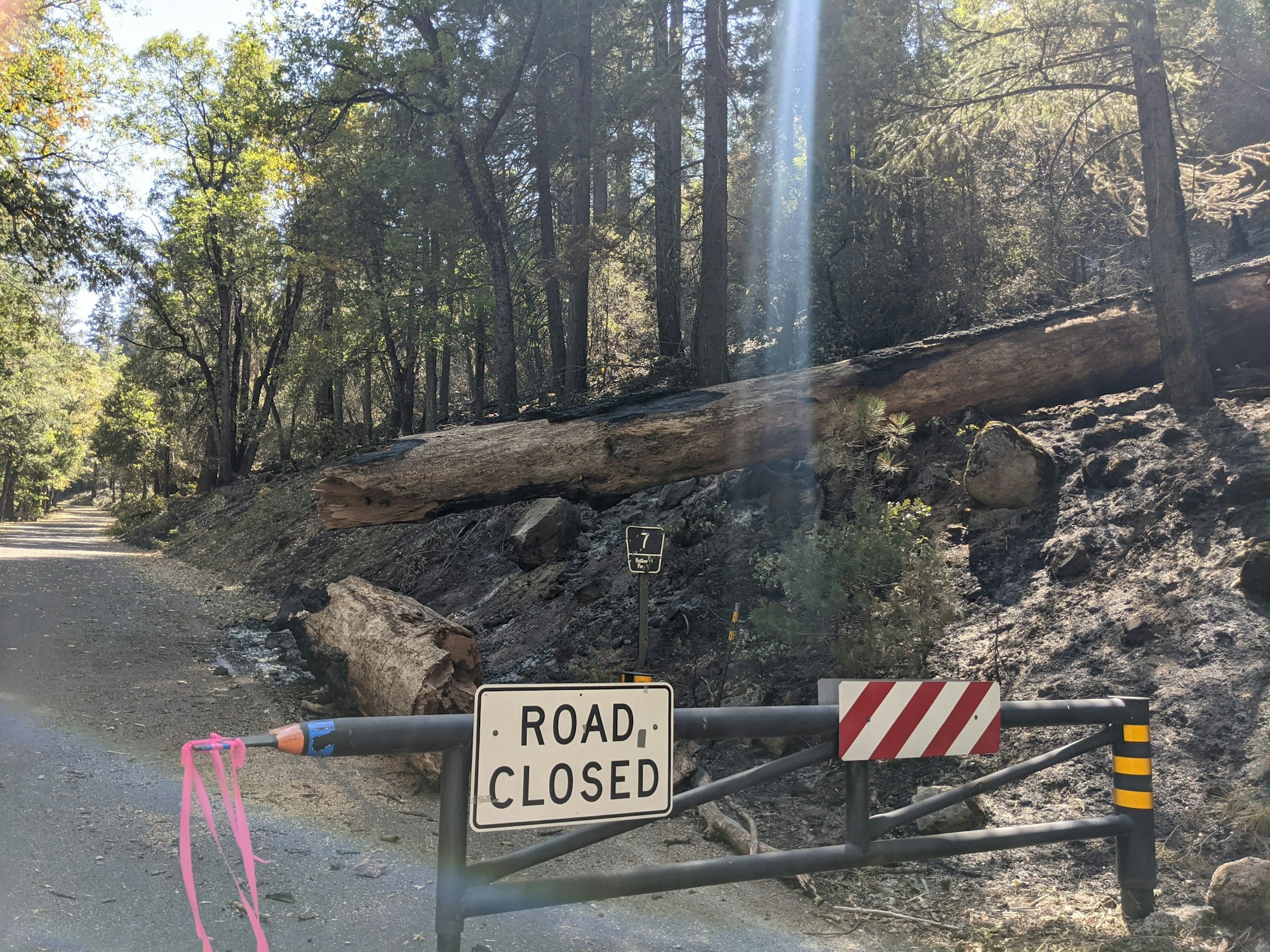 Road in Kyburz in El Dorado County closed to the public due to hazards from the Caldor Fire