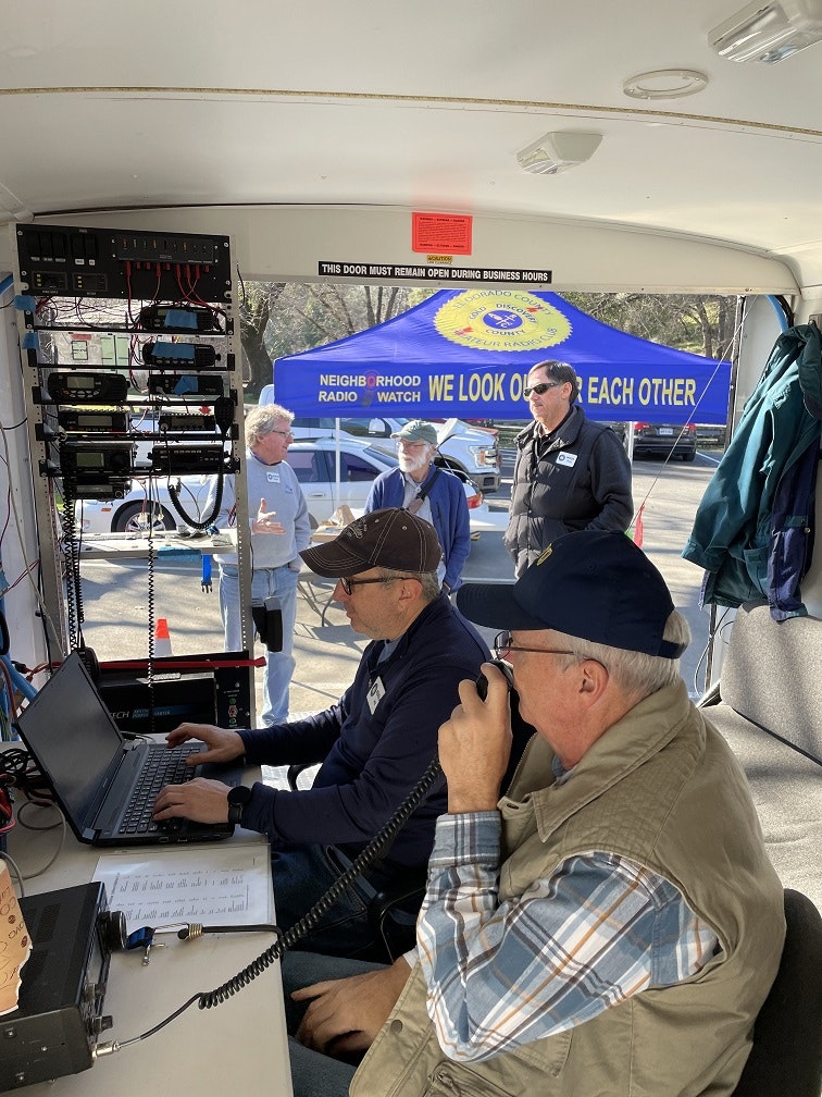 El Dorado County Amateur Radio Club Members Operating Special Event Station in Marshall Gold Discovery State Historic Park, Coloma, CA