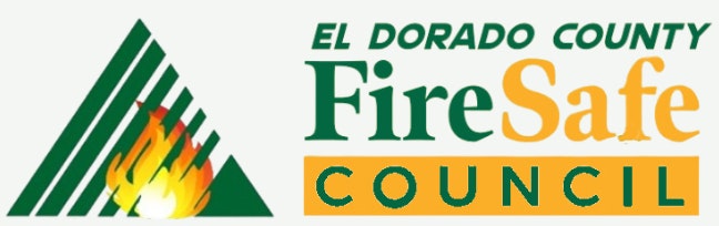 Logo of El Dorado County Fire Safe Council with a green triangle and flame graphic.