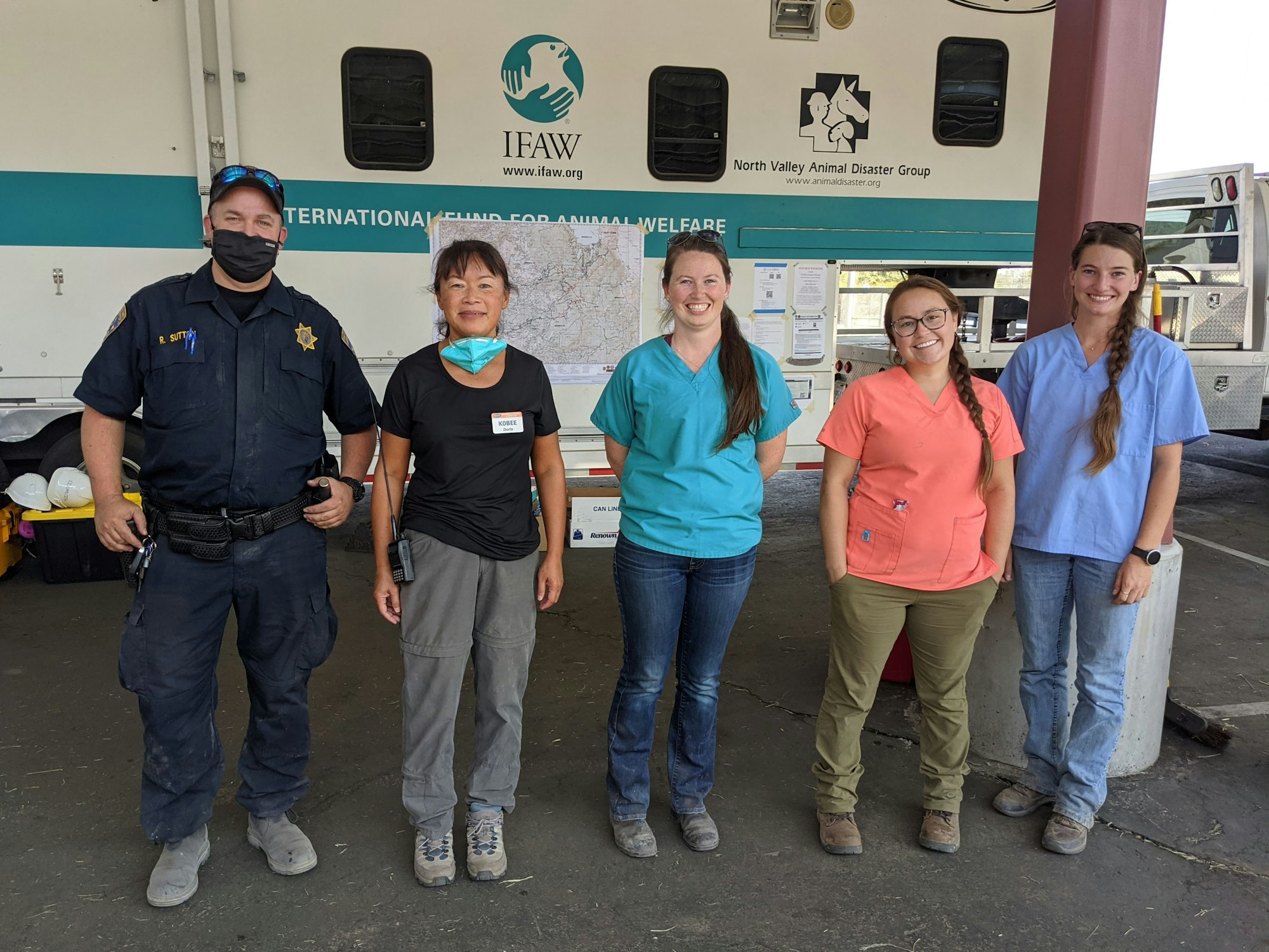 ACO Ryan Sutton with Contra Costa County Animal Services paired with Doris Wong K0BEE with EDCARC ARES and UC Davis Veterinary Emergency Response Team