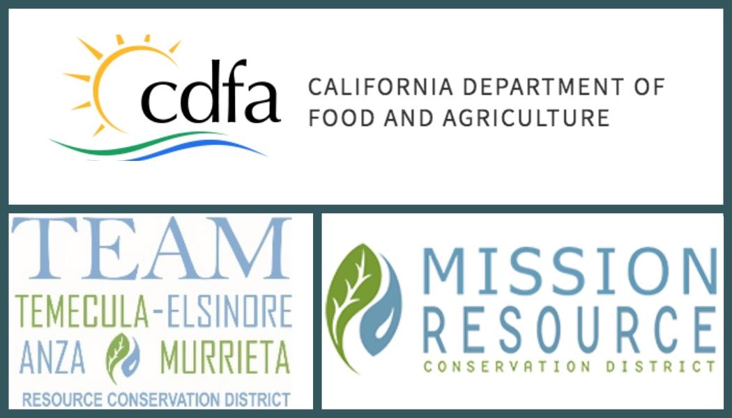 Logos of California Department of Food and Agriculture & two resource conservation districts.