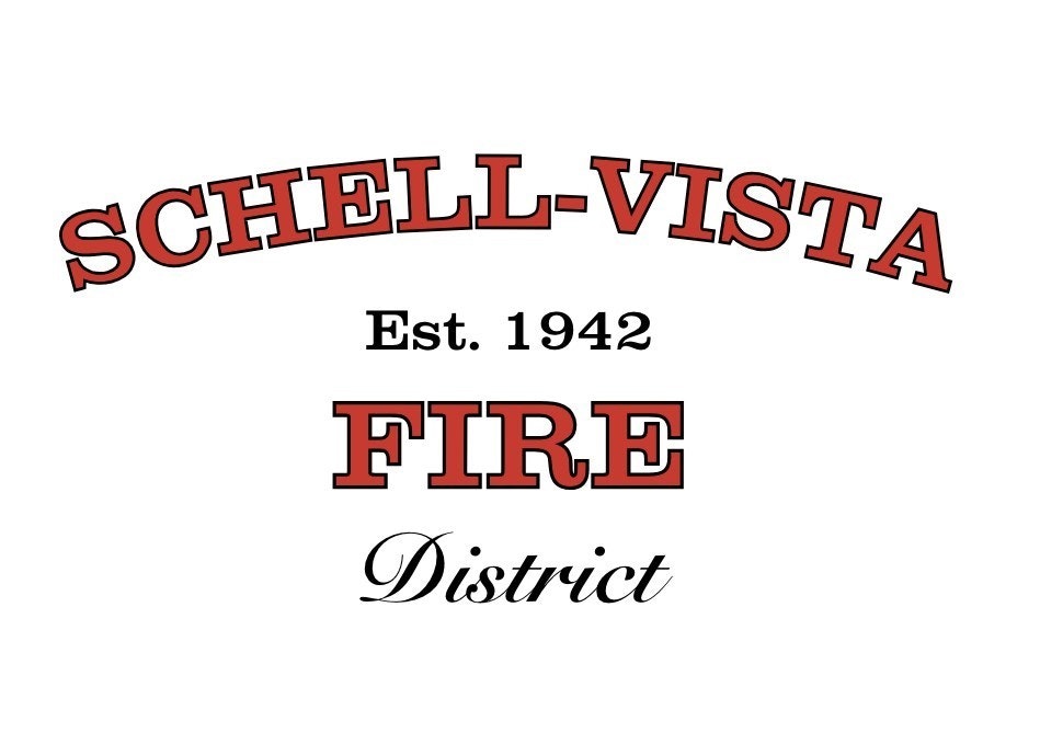 The image features a logo for Schell-Vista Fire District, established in 1942.