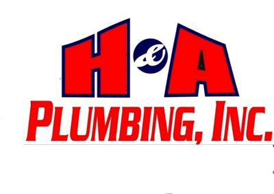 A logo with the letters "H&A" and the text "PLUMBING, INC." in red and blue, possibly for a plumbing company.