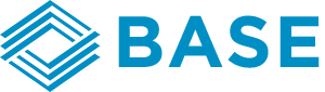 Logo with blue geometric design and text "BASE Wealth Management."