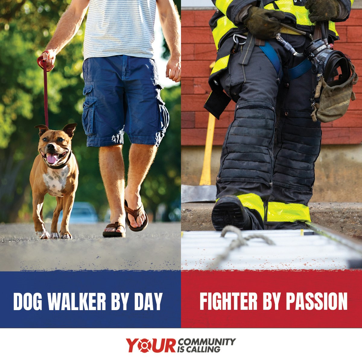 May contain: clothing, shorts, person, walking, accessories, strap, adult, male, man, animal, canine, dog, mammal, and pet
