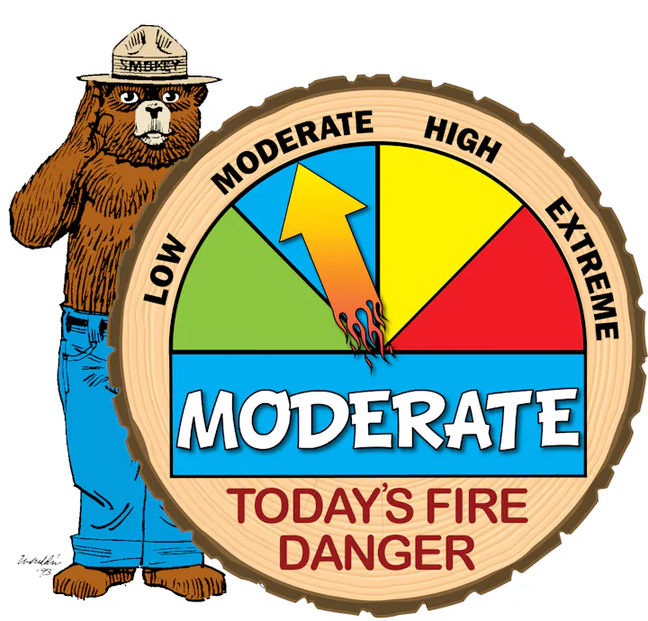 Today's fire danger- moderate