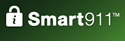Smart911 logo with a lock icon on a green gradient background.