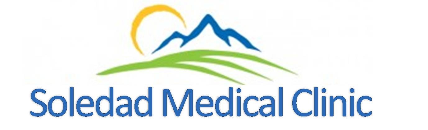 A logo with mountains, sun, and text "Soledad Medical Clinic."