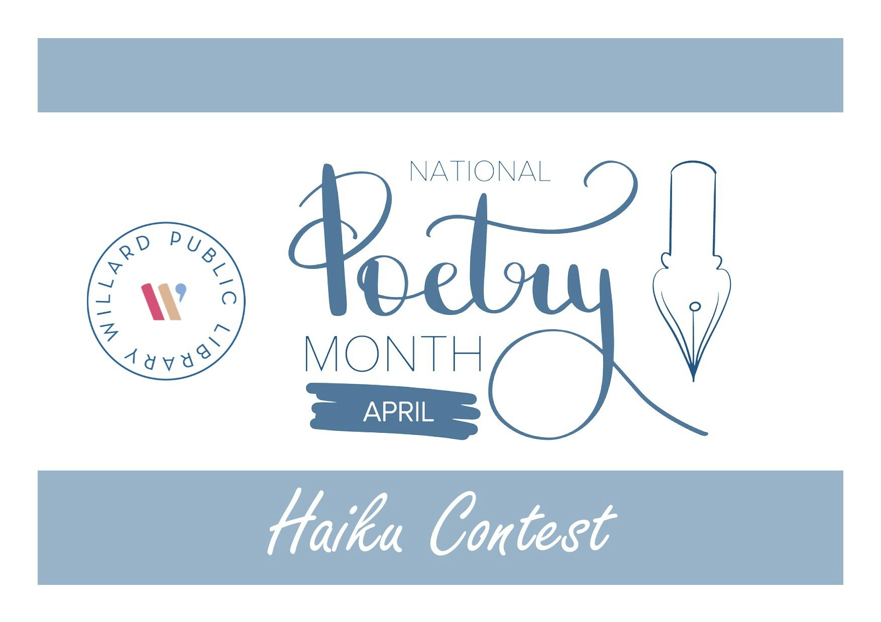 A graphic for a Haiku Contest held in April during National Poetry Month.