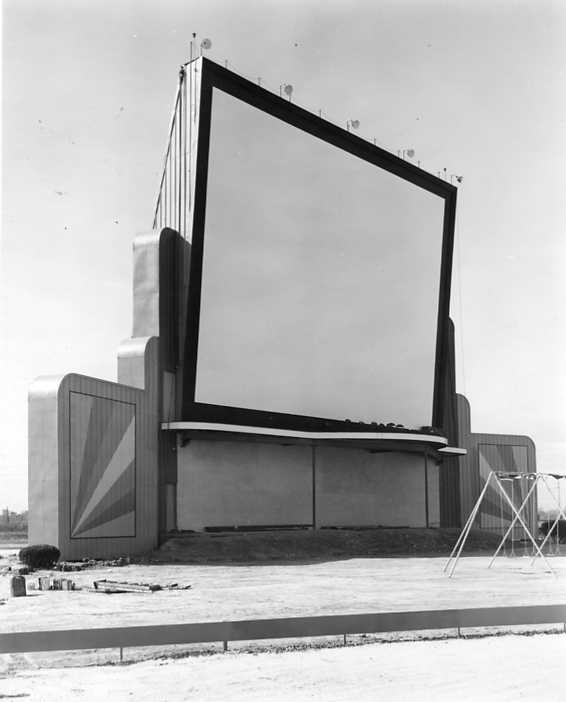 Vintage drive-in movie theater screen.