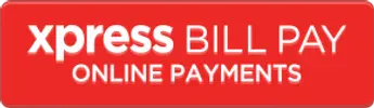 Red logo with the text: "xpress BILL PAY ONLINE PAYMENTS."