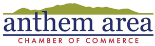 Logo of Anthem Area Chamber of Commerce with mountain silhouette.