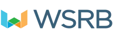 Logo with the letters "WSRB" next to colorful geometric shapes.