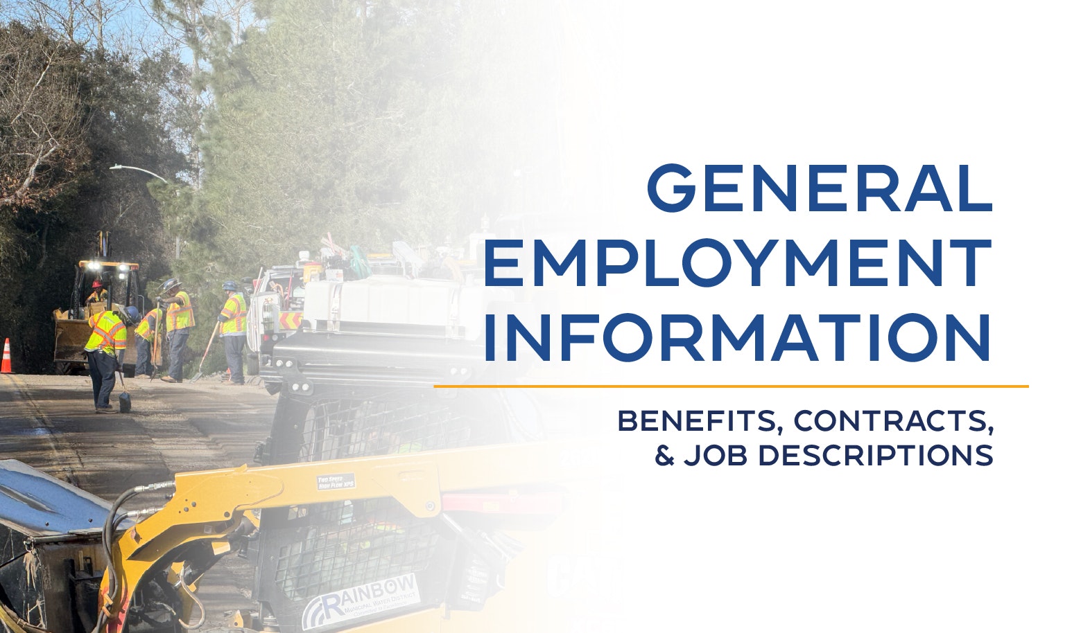 The image provides general employment information, including details on benefits, contracts, and job descriptions.