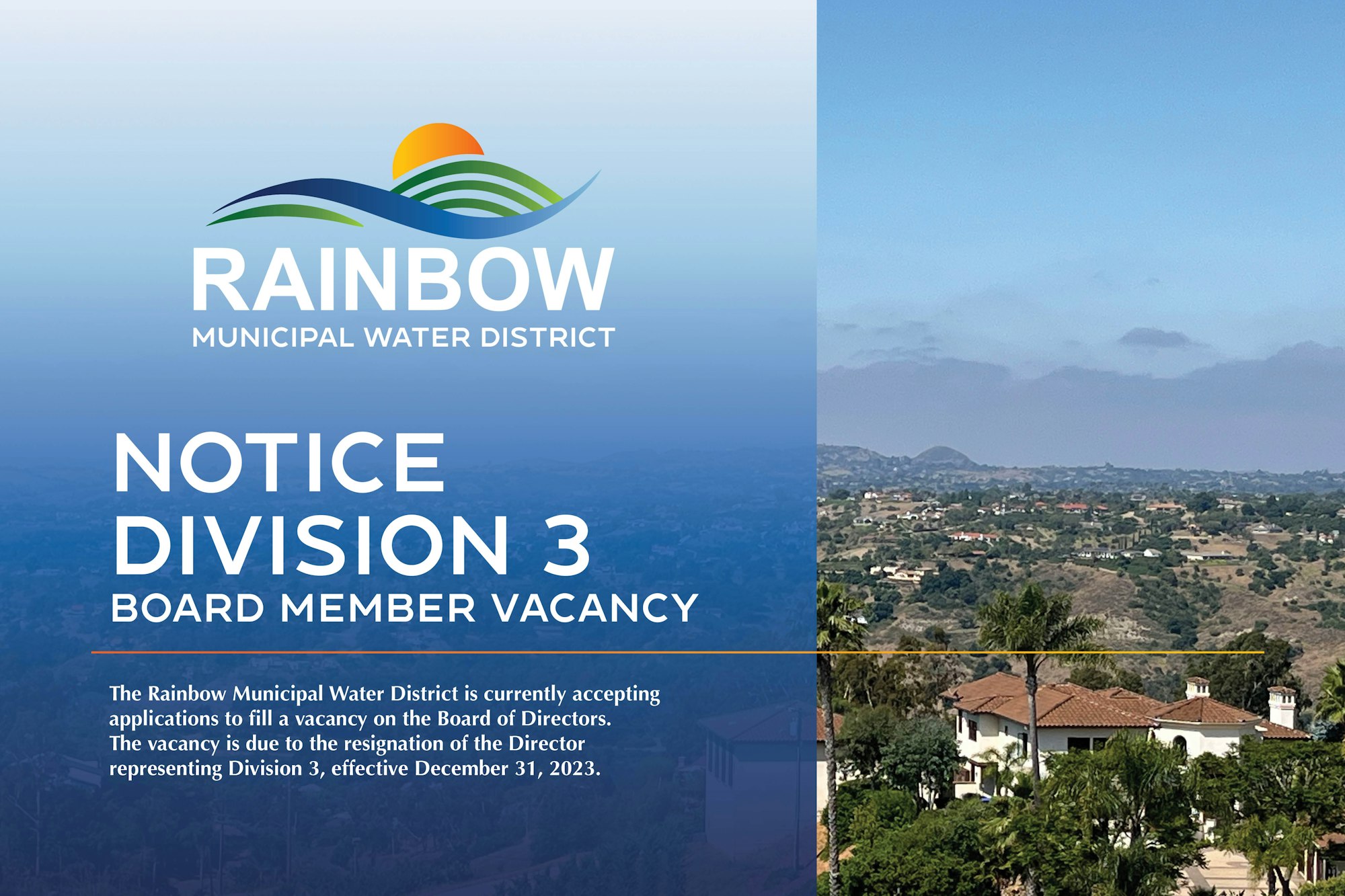 May contain: postcard announcement for Division 3 Board of Directors vacancy