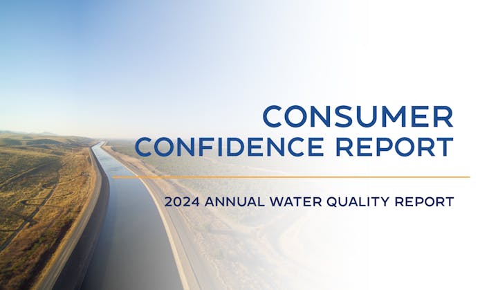 "Consumer Confidence Report: 2024 Annual Water Quality Report" with a landscape of a canal.