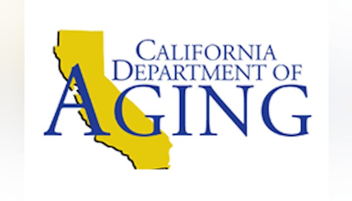 Logo of California Department of Aging, featuring state outline and text.