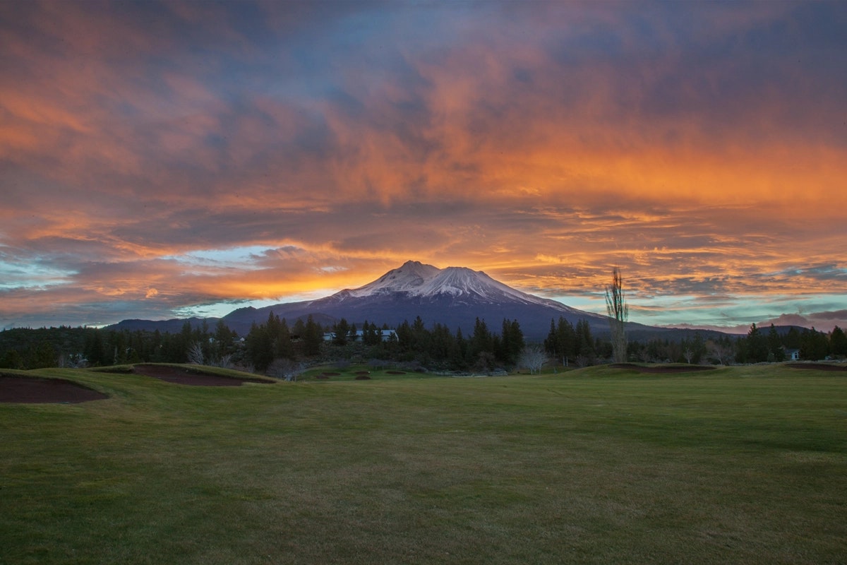 sunset over mt shasta