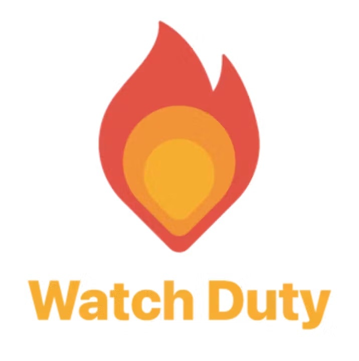 The image features a stylized flame logo above the text "Watch Duty."