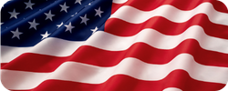 The image features the American flag, characterized by red and white stripes and a blue canton with white stars.